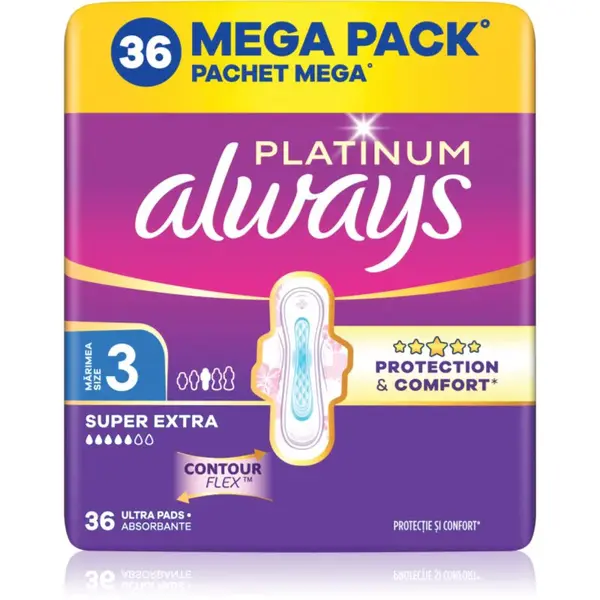 Always Platinum Super Extra Size 3 vložky s křidélky 36 ks