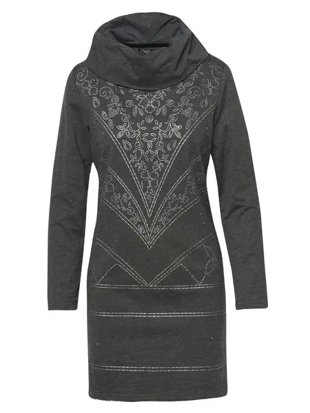 KOROSHI Šaty  sivá / biela