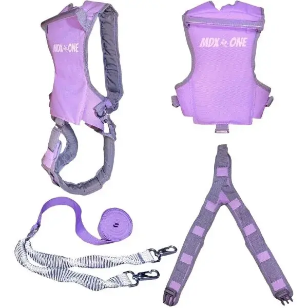 MDXONE STATIC SKI HARNESS WITH 9' STATIC ROPE Lyžiarsky úväzok, fialová, veľkosť