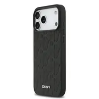 Zadní kryt DKNY PU Leather Grid Pattern Magsafe pro Apple iPhone 17 Pro Max, black