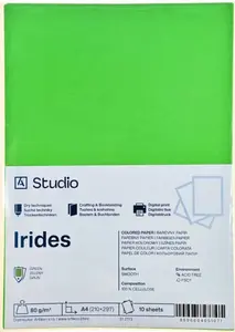 Barevný papír A4 80g Irides – zelený 10 listů