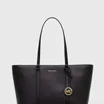 Kožená kabelka MICHAEL Michael Kors černá barva
