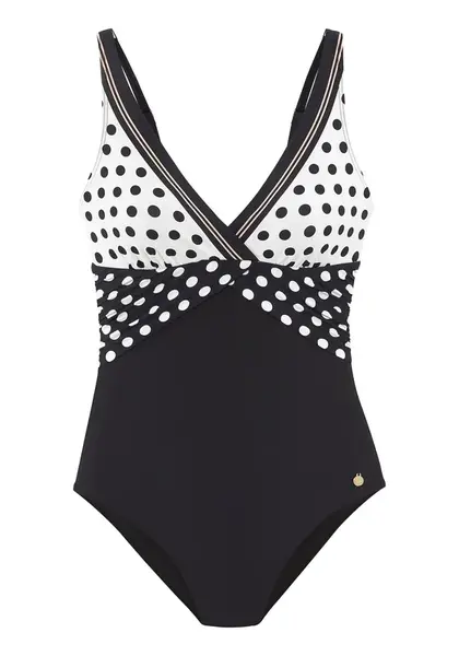 LASCANA Jednodielne plavky  nebielená / lososová / čierna