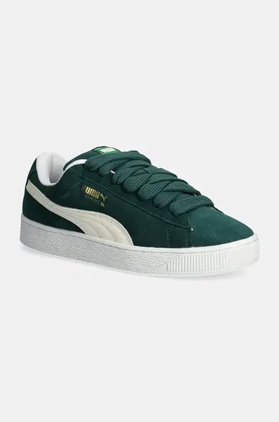 Kožené tenisky Puma Suede XL zelená barva, 395205