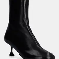 Kožené kotníkové boty Proenza Schouler Tee Ankle dámské, černá barva, na podpatku, PS43232A