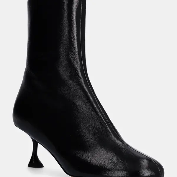 Kožené kotníkové boty Proenza Schouler Tee Ankle dámské, černá barva, na podpatku, PS43232A