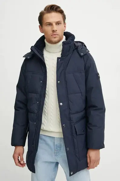 Bunda Tommy Hilfiger pánská, tmavomodrá barva, zimní, MW0MW36593