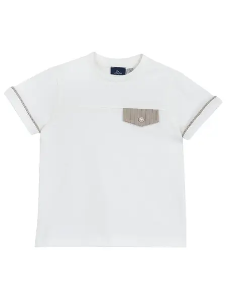 Chicco Tričko  žltohnedá / biela