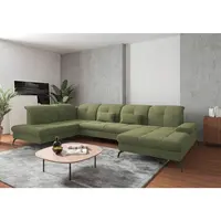 Sit & More SEDACÍ SOUPRAVA, textil, světle zelená