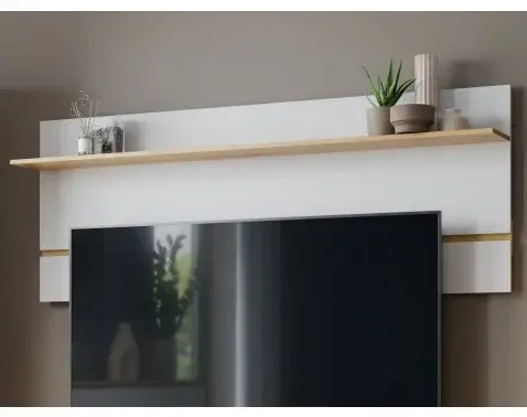 Nástěnný panel s policí Foggia 188 cm, dub artisan/bílá