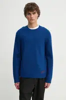 Vlněný svetr A.P.C. pull edward pánský, tmavomodrá barva, WVBDK.H23059