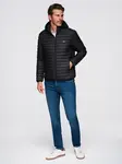 Ombre Classic men's quilted jacket with pouch option - black