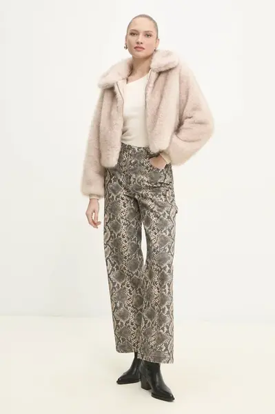 Bunda Answear.LAB dámská, béžová barva, přechodná, oversize