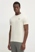 Bavlněné tričko Hackett London béžová barva, s aplikací, HM500858