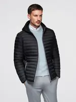 Ombre Ultralight men's natural down jacket with stowable pouch - black