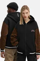 Bavlněná mikina Sprayground černá barva, s kapucí, vzorovaná, SP647CHECK