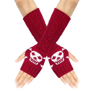 Acrylic Fiber Knitted Mittens Fingerless Gloves
