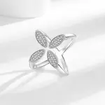 Brass Micro Pave Cubic Zirconia Cuff Rings