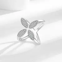 Brass Micro Pave Cubic Zirconia Cuff Rings