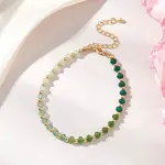Brass & Dyed Natural Malaysia Jade Rondelle Beaded Bracelets for Women