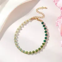 Brass & Dyed Natural Malaysia Jade Rondelle Beaded Bracelets for Women