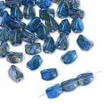 10Pcs Electroplate Transparent Glass Beads