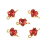Brass Pave Cubic Zirconia Heart Connector Charms