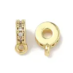 Brass Micro Pave Cubic Zirconia Tube Bails
