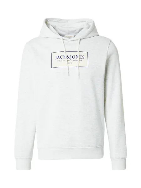 JACK & JONES Mikina 'JORGREENE'  námornícka modrá / biela / biela melírovaná