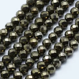 Natural Pyrite Beads Strands