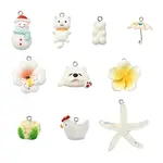 10Pcs 10 Styles Opaque Resin Pendants