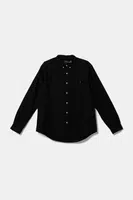 Bavlněná košile Polo Ralph Lauren černá barva, slim, s límečkem button-down, 710767828
