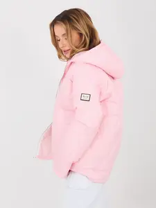 Růžová prošívaná zimní bunda