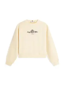 TOMMY HILFIGER Mikina 'Varsity'  krémová / námornícka modrá