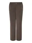 PIECES Nohavice s pukmi 'Camil'  tmavohnedá