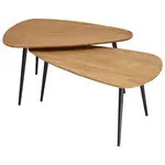 Boxxx SADA KONFERENČNÍCH STOLKŮ, černá, divoký dub, dřevo, kov, 90/50-60/43-48 cm