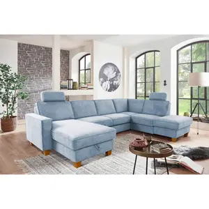 Sit & More SEDACÍ SOUPRAVA, textil, světle modrá