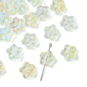 30Pcs Electroplate Glass Beads