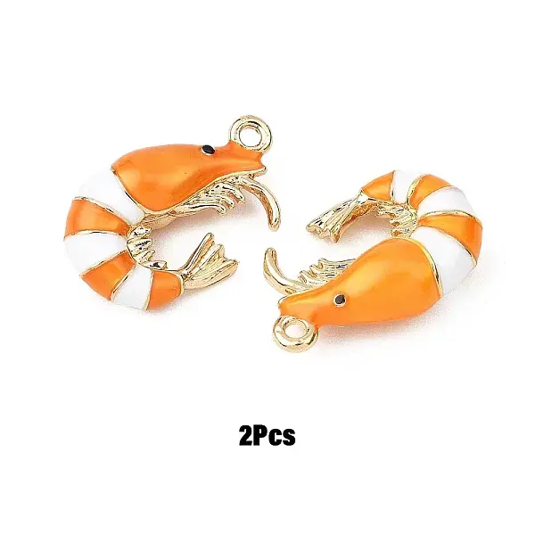 2Pcs Alloy Enamel Pendants