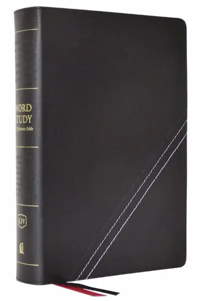 KJV, Word Study Reference Bible, Bonded Leather, Black, Red Letter, Comfort Print - Thomas Nelson
