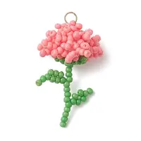 Glass Seed Beaded Flower Pendans