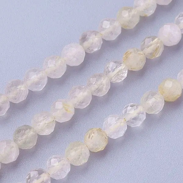 Natural Gold Rutilated Quartz Beads Strands