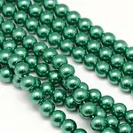 Eco-Friendly Dyed Glass Pearl Round Beads Strands