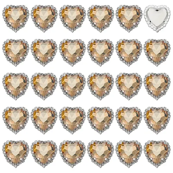 30Pcs Brass with Glass Sew on Rhinestone