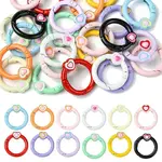 24Pcs 12 Colors Baking Paint Alloy Spring Ring Clasps