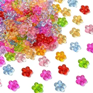 200Pcs Transparent Faceted Acrylic Beads
