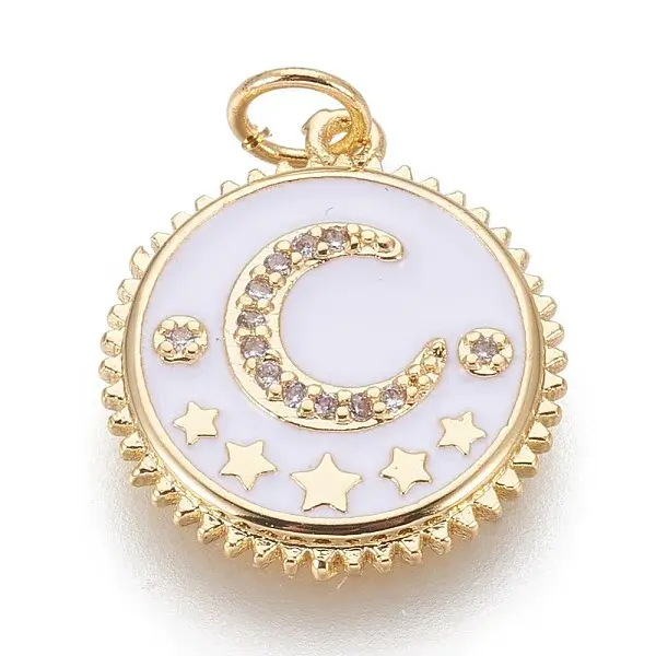 Brass Micro Pave Cubic Zirconia Pendants