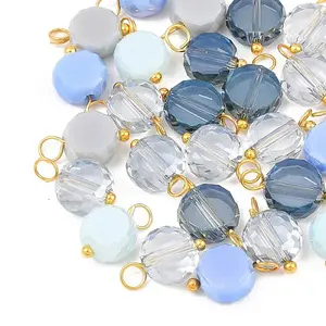 30Pcs Electroplate Glass Pendants