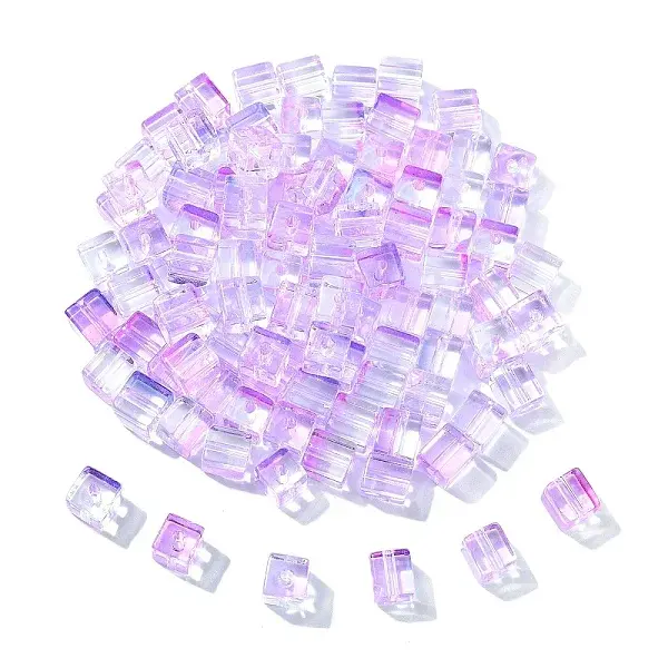 100Pcs Baking Paint Transparent Glass Beads