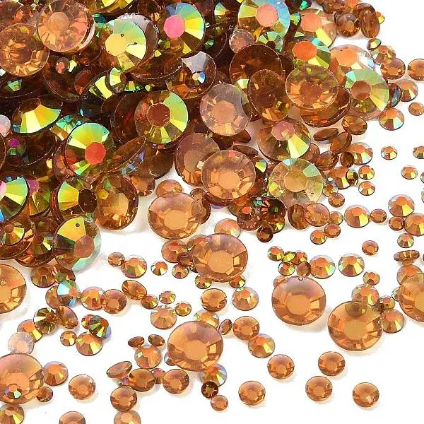 Electroplated Transparent Flat Back Resin Rhinestone Cabochons